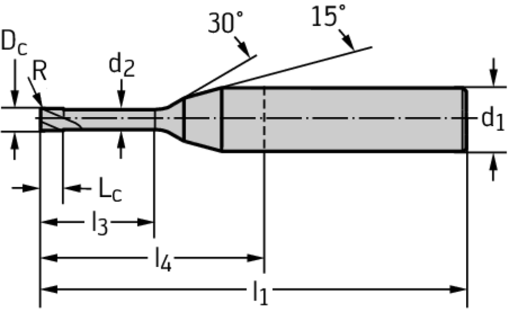 1mm Solid carbide shoulder milling cutters H4044918-1-2.5