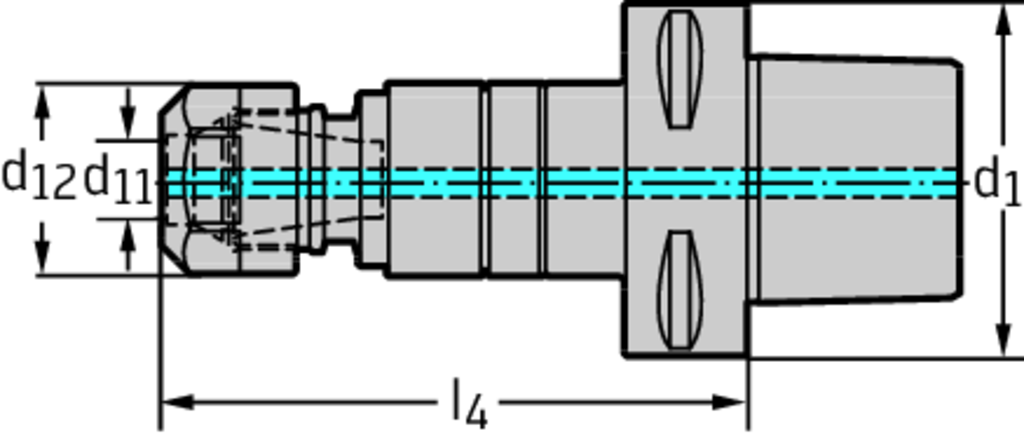 Synchronous thread cutting adaptor AB035-C AB035-C4-ER25-122