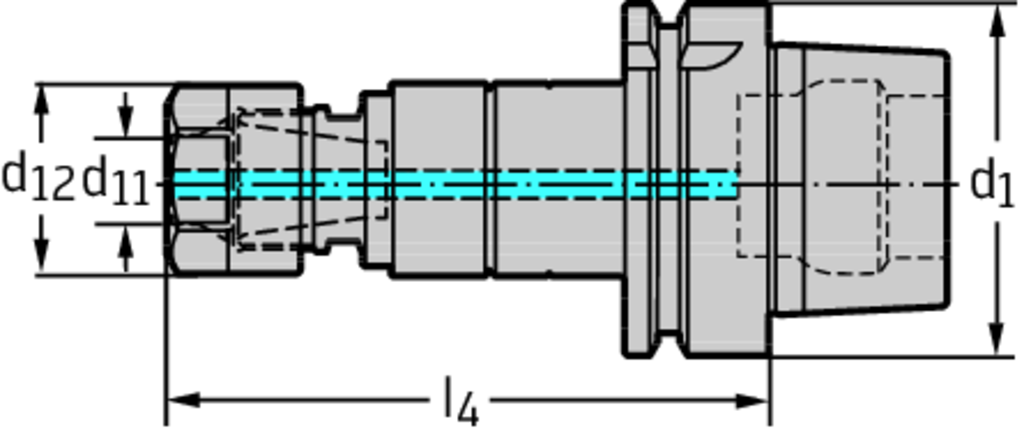 Synchronous thread cutting adaptor AB035-H AB035-H63-ER25-128